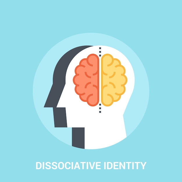 Dissociatieve identiteit icoon concept