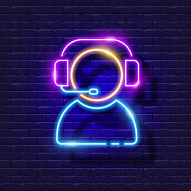 Distance learning support elearning online education icon neon glowing vector illustration