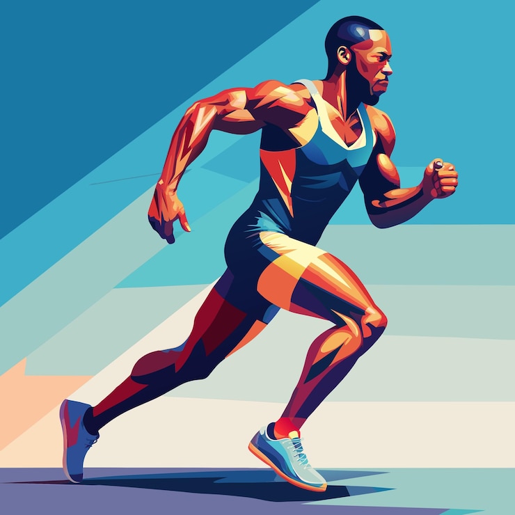 Vector distance runner man pacing vector background design