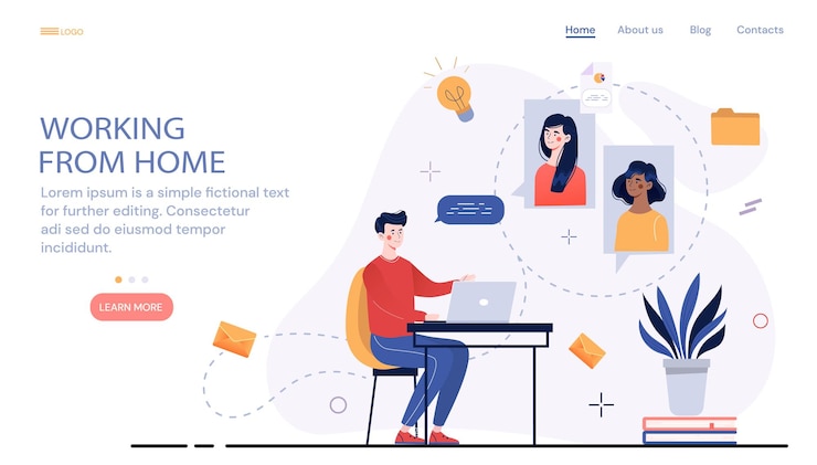 Vector distant discussion corporate video call friends talking online flat abstract metaphor cartoon vector