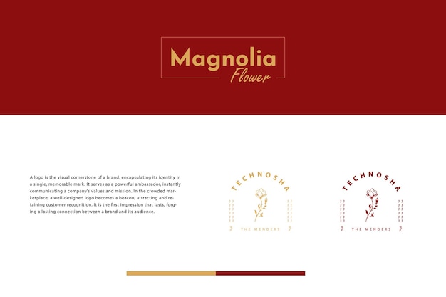 Distintamente magnolia fiore branding stile classico