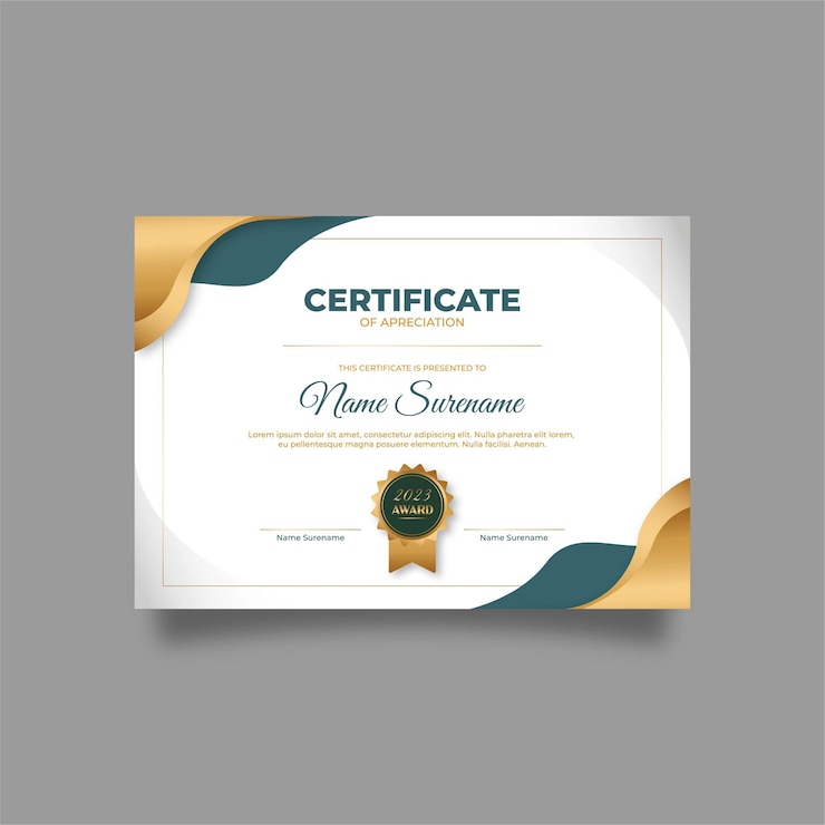Distinctive Recognition Artistic Certificate Design