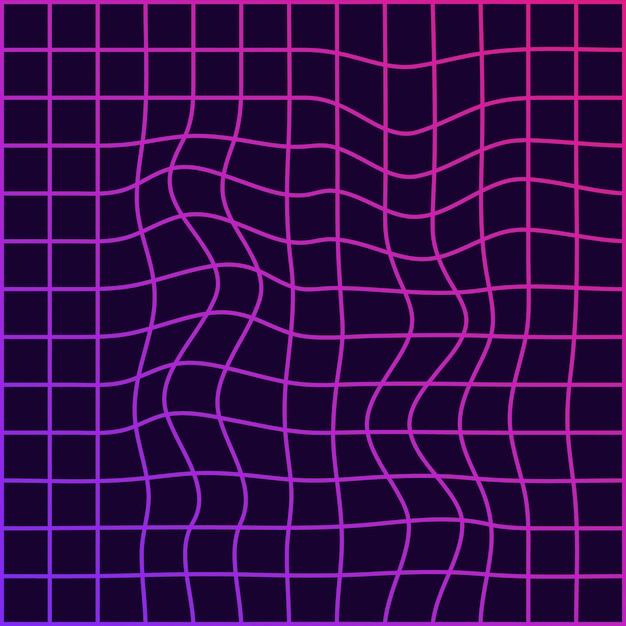 Distorted Grid Square Neon Pattern Glitch Synthwave Vaporwave Retrowave Футуристическая волна Геометрия