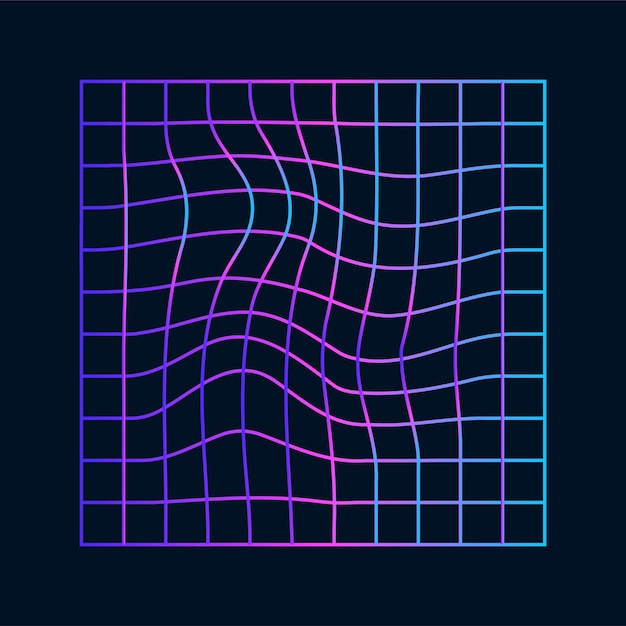 A distorted holographic grid inside an even square