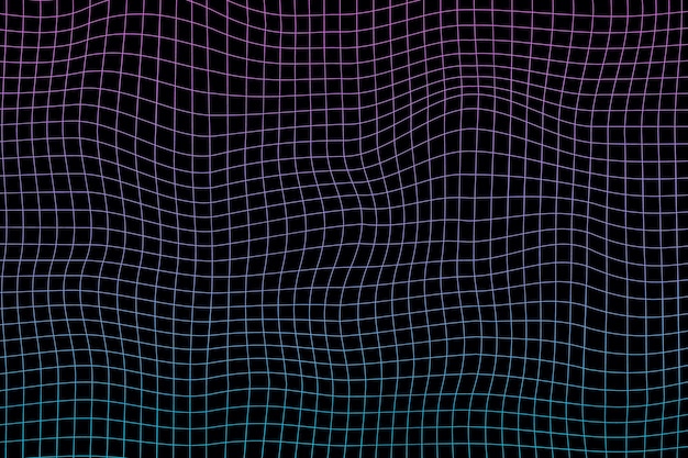 Distorted neon grid pattern Abstract glitch background Collection set Retrowave synthwave rave