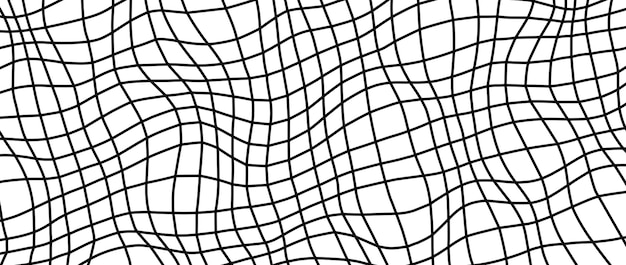 Distorted outline wireframe background Abstract wavy checkerboard wallpaper Warped curved grid