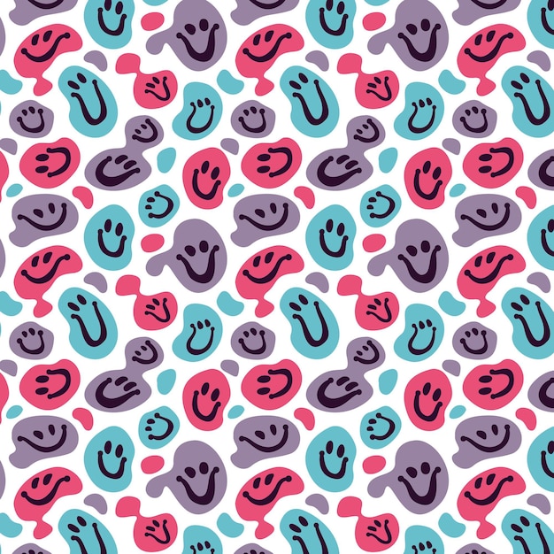 Distorted smile emoticon pattern