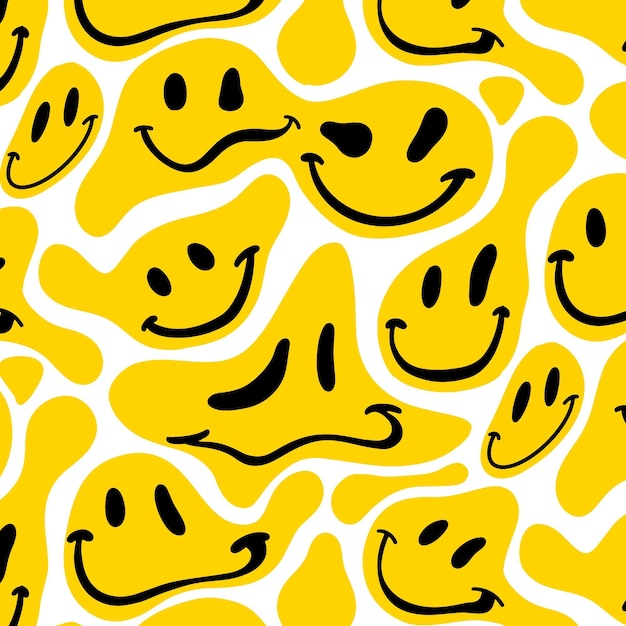 Vector distorted smile emoticon pattern