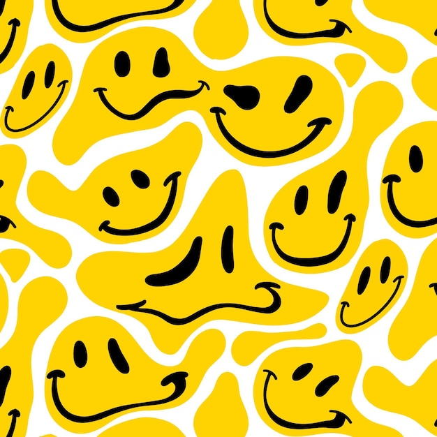 Distorted smile emoticon pattern