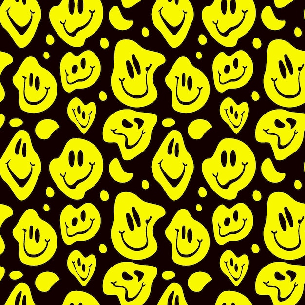 Vector distorted smile emoticon pattern