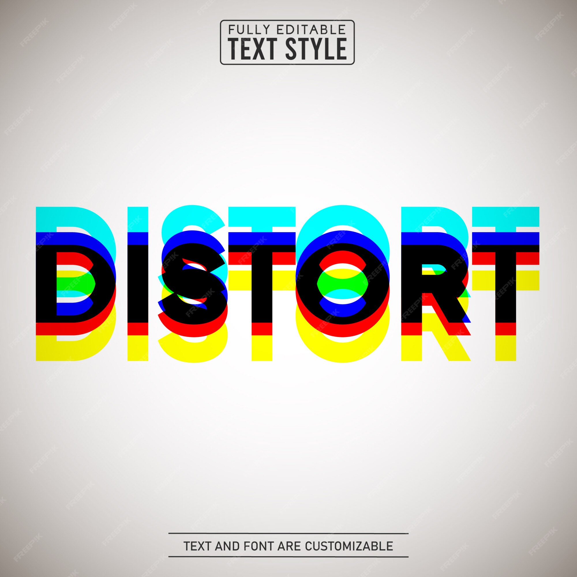 Premium Vector  Editable vector distorted glitch text effect with