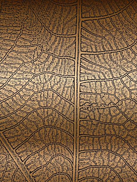 Vector distress tree leaves leaflet texture on golden background black and white grunge background