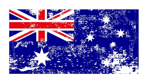 Страшный флаг Австралии Флаг Австралии с гранжевой текстурой Государственный флаг Австралии с гербом