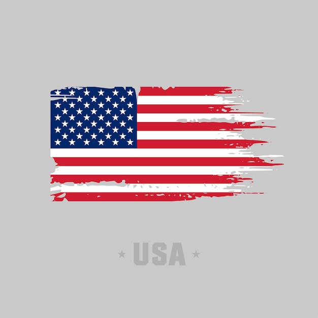 Distressed flag of the USA American flag in grunge style Vector illustration