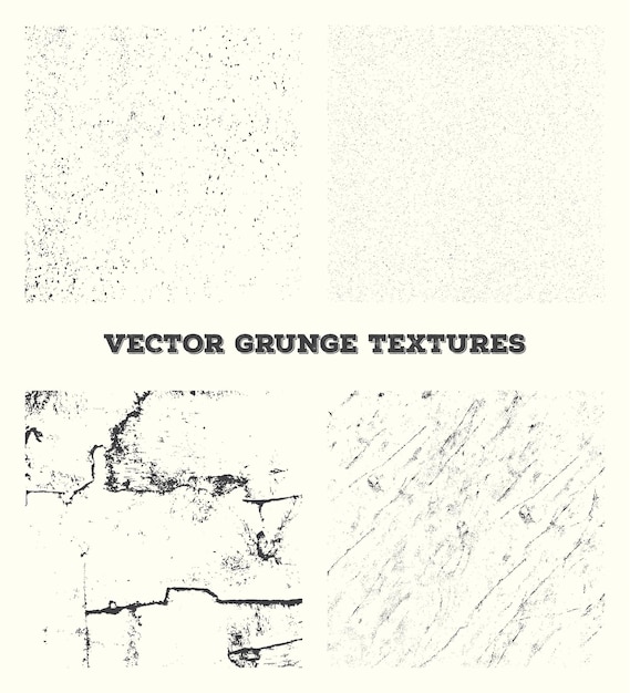 Vector distressed grunge texture background set vector