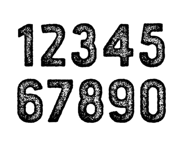 Distressed numeral 09 symbol illustration