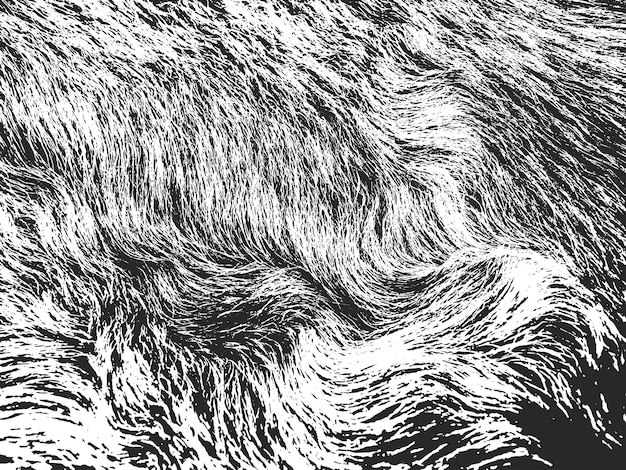 Vector distressed overlay texture of natural fur