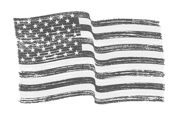 고민된 흔들며 미국 국기