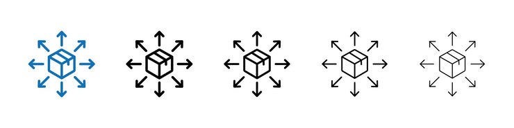 Vector distribution channel icon outline vector logo for web ui