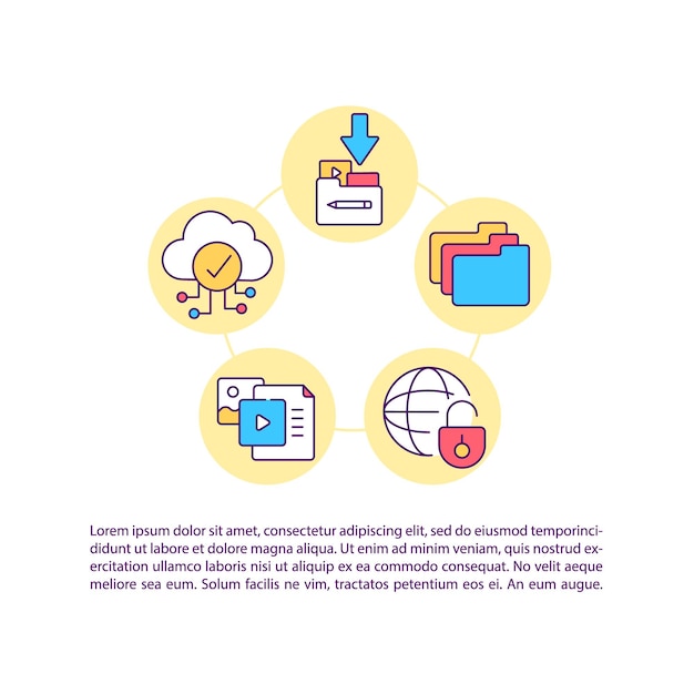 Distribution and digital transmission concept line icons with text