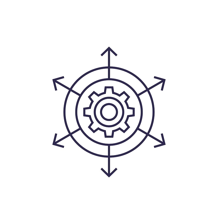 Vector distribution, expansion vector line icon