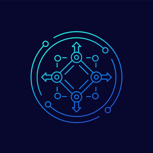 Vector distribution line vector icon with arrows