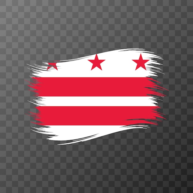 District of Columbia state flag in brush style on transparent background Vector illustration