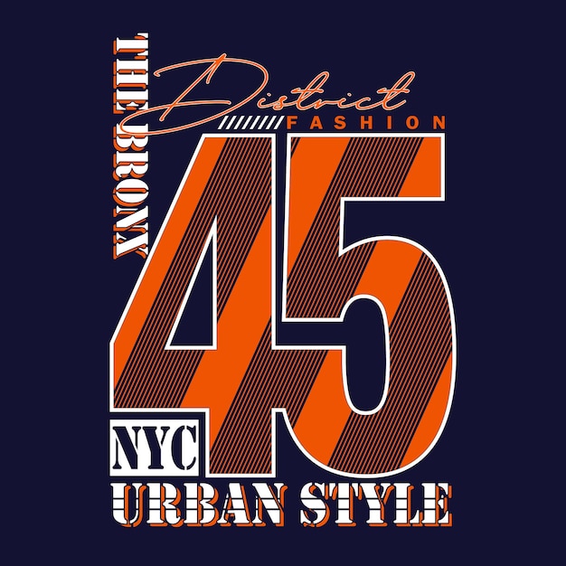 district new york tee typography graphic design for t shirt illustration vector