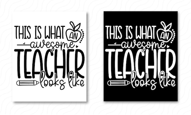 Vector dit is hoe een geweldige leraar eruit ziet als school tshirt ontwerp leraar cadeau apple vector