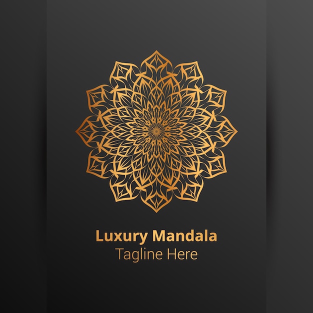 Vector dit is luxe sier mandala logo achtergrond, arabesk stijl.