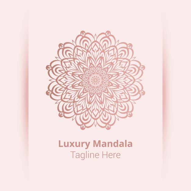 Dit is luxe sier mandala logo achtergrond, arabesk stijl.