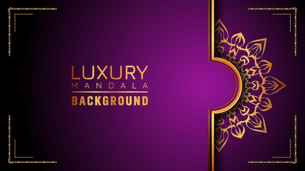 Dit is luxe sier mandala logo achtergrond, arabesk stijl.