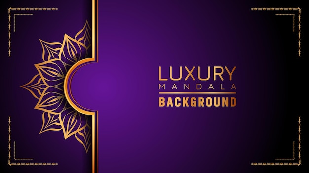 Dit is luxe sier mandala logo achtergrond, arabesk stijl.