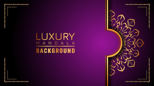 Dit is luxe sier mandala logo achtergrond, arabesk stijl.