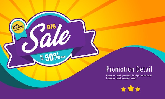 Dit weekend speciale aanbieding Big Sale banner Big Sale korting tot 50 korting op vectorillustratie