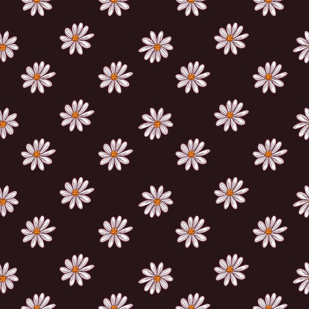 Ditsy seamless pattern with little daisy flower