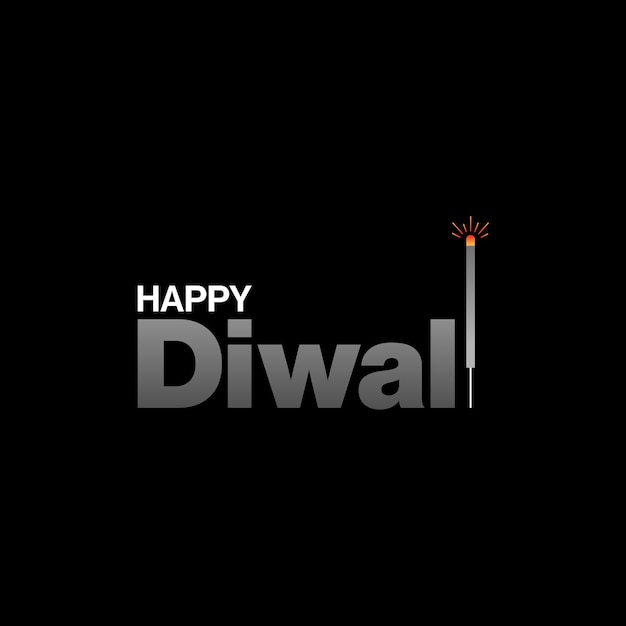 Divali. Gelukkig Diwali-wenskaart minimaal ontwerp met voetzoekers en lampen.
