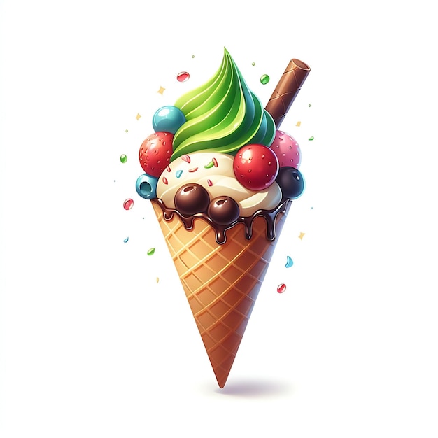 Dive into a world of frosty sweetness with our collection of Ice Cream Cone Vectors amp Illustration