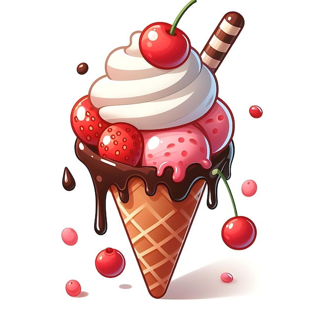 Dive into a world of frosty sweetness with our collection of Ice Cream Cone Vectors amp Illustration