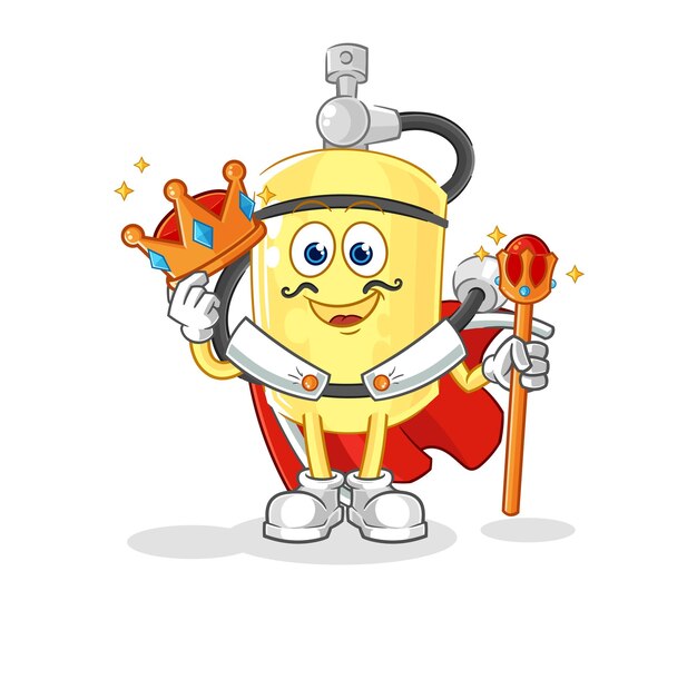 Diver cylinder king vector cartoon character