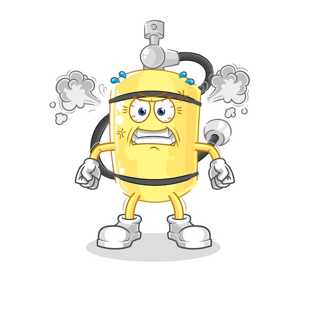 Diver cylinder very angry mascot cartoon vector