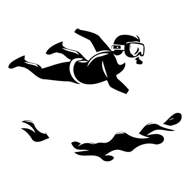 Вектор Водолаз прыгает в воду векторная иллюстрация в плоском стиле