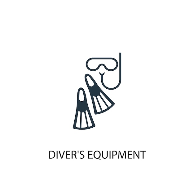 Diver's equipment icon. Simple element illustration. Diver's equipment concept symbol design from Beach collection. Can be used for web and mobile.