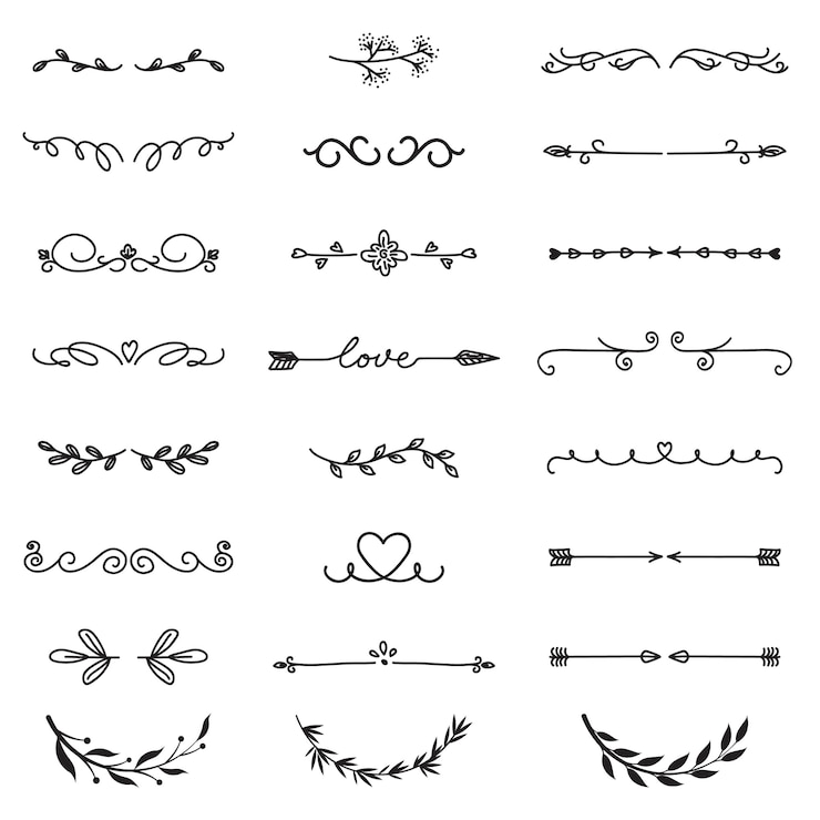Vector diverse decoratieve tekstverdelers ingesteld