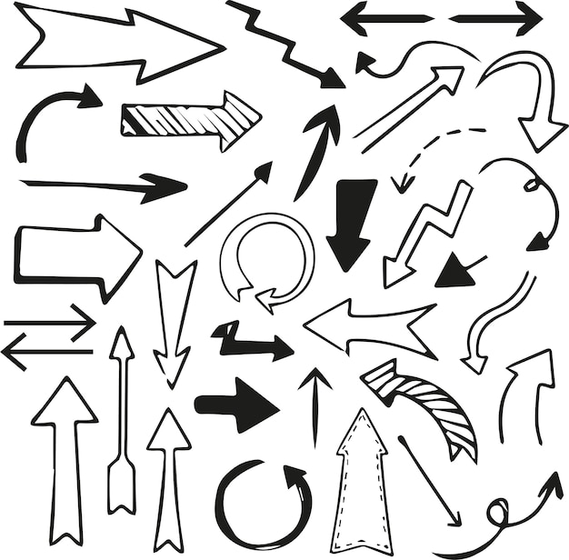 Diverse doodle arrows