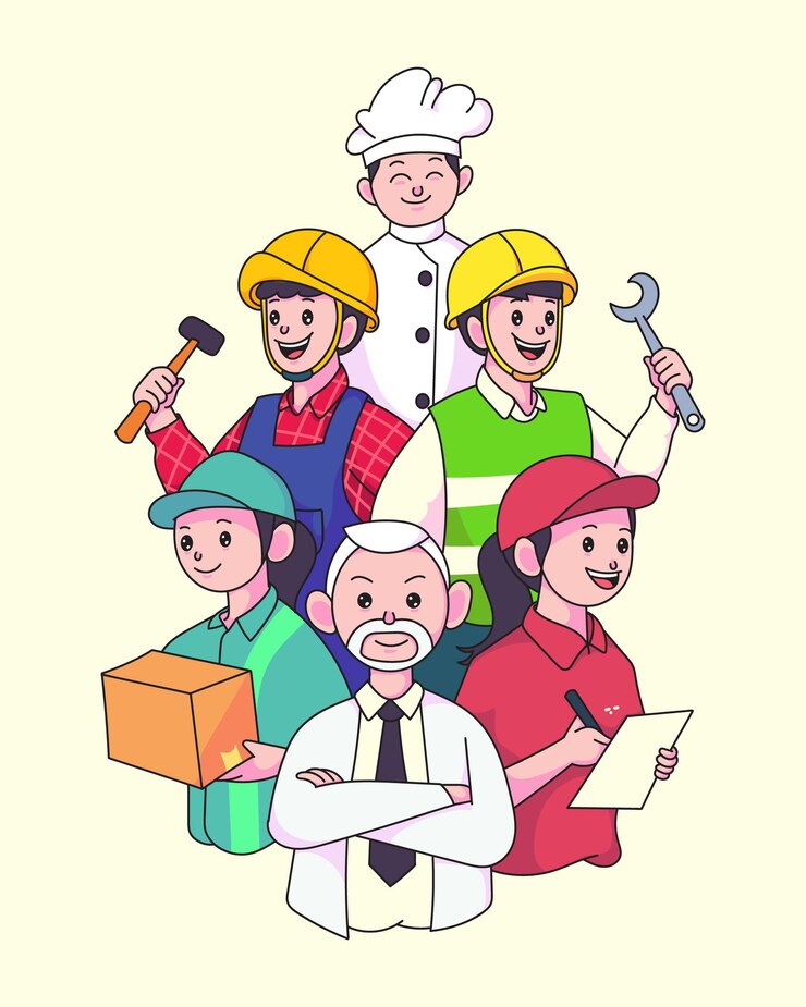 वेक्टर diverse group of professionals representing various occupations