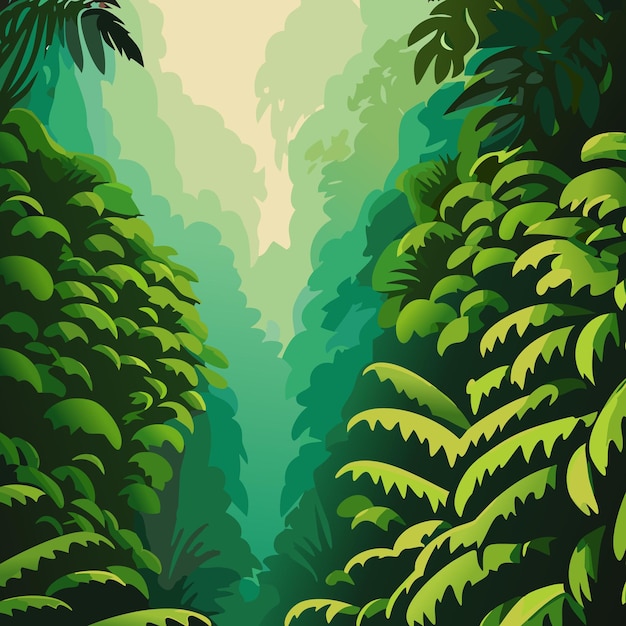 Vector diverse life in the green tapestry of rainforests vector illustration