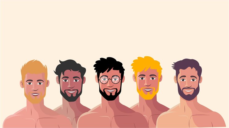 Vector diverse men a group portrait of unity and brotherhood
