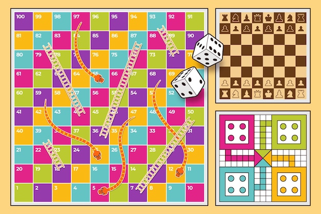 Diversi set di giochi da tavolo