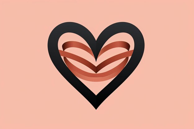 Diverse and unique minimalistic sleek and defined heart design graphic